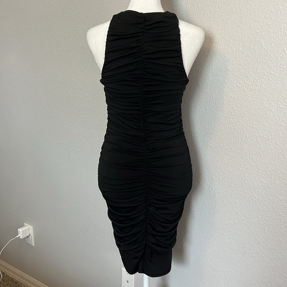 Abercrombie Bodycon Ruched Keyhole Black Dress Size Small - Picture 5 of 8
